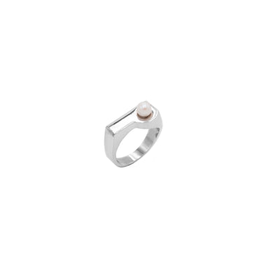 D pearl sterling silver shawe ring 