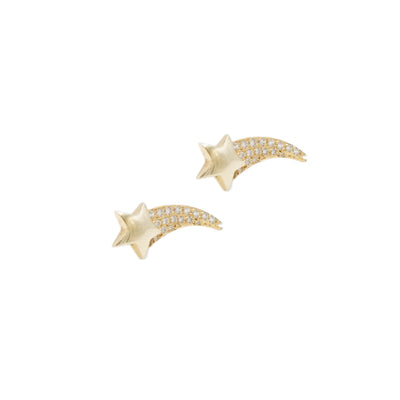 Gold18kt  stars earrings with diamonds 