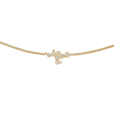 Geometric necklace in gold 18k and diamonds 