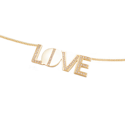 live love necklace made in sterling silver and gold vermeil