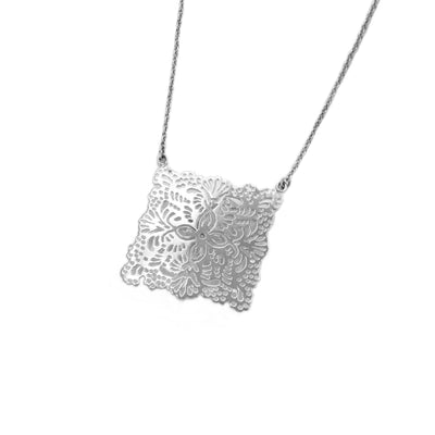 mexican papel picado inspired necklace handmade in sterling silver 